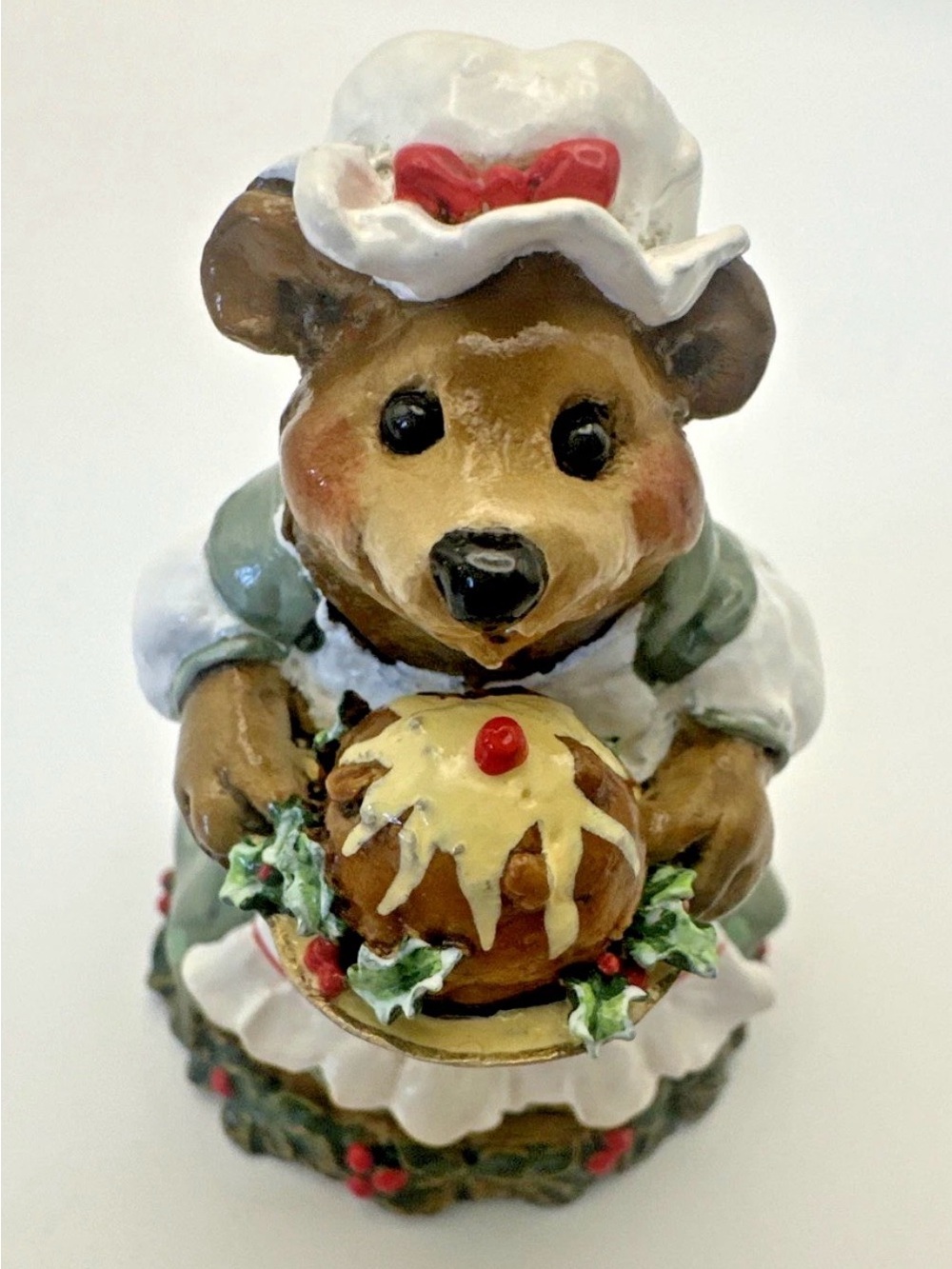 Wee Forest Folk "Plum Pudding!" BB-9 Annette Petersen 1997 Green Polka Dot WFF